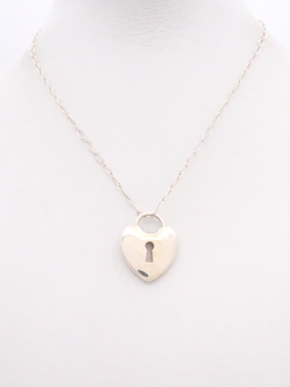 Tiffany & Co. Heart Lock Necklace 925 16"